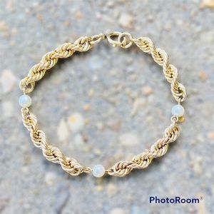 Vintage Winard 12KGP Pearl Station Bracelet